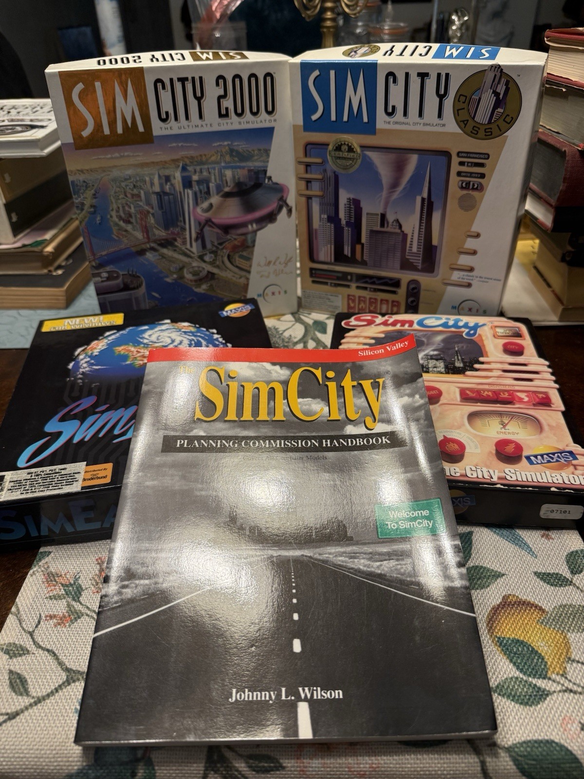 Lot Of Sim City Vintage Box Game With Handbook 1991-1993 (UNTESTED)