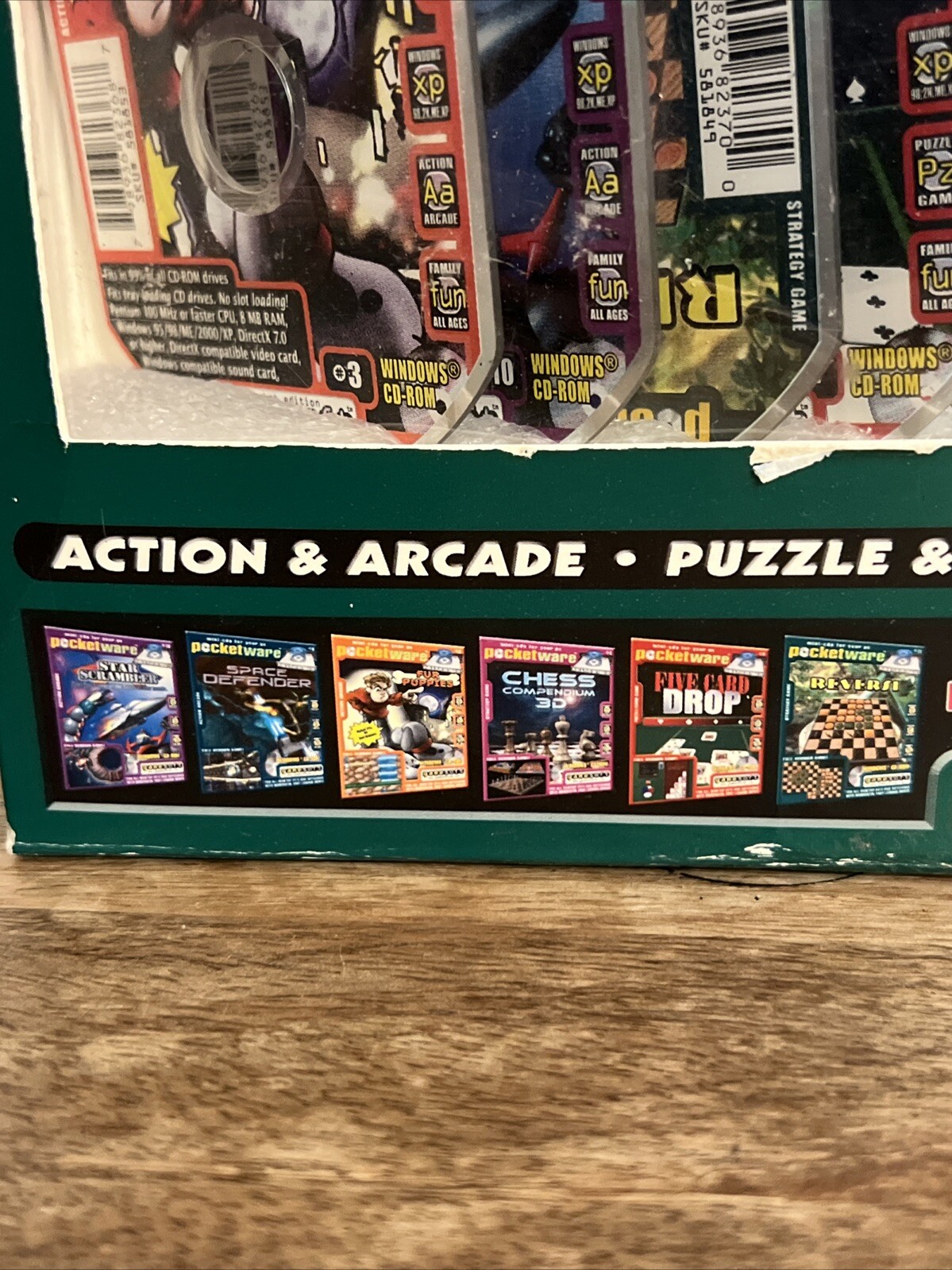 Pocketware 6 CD-ROM Game Pack Action And Arcade+ Puzzle & Board Mini CD’s For PC