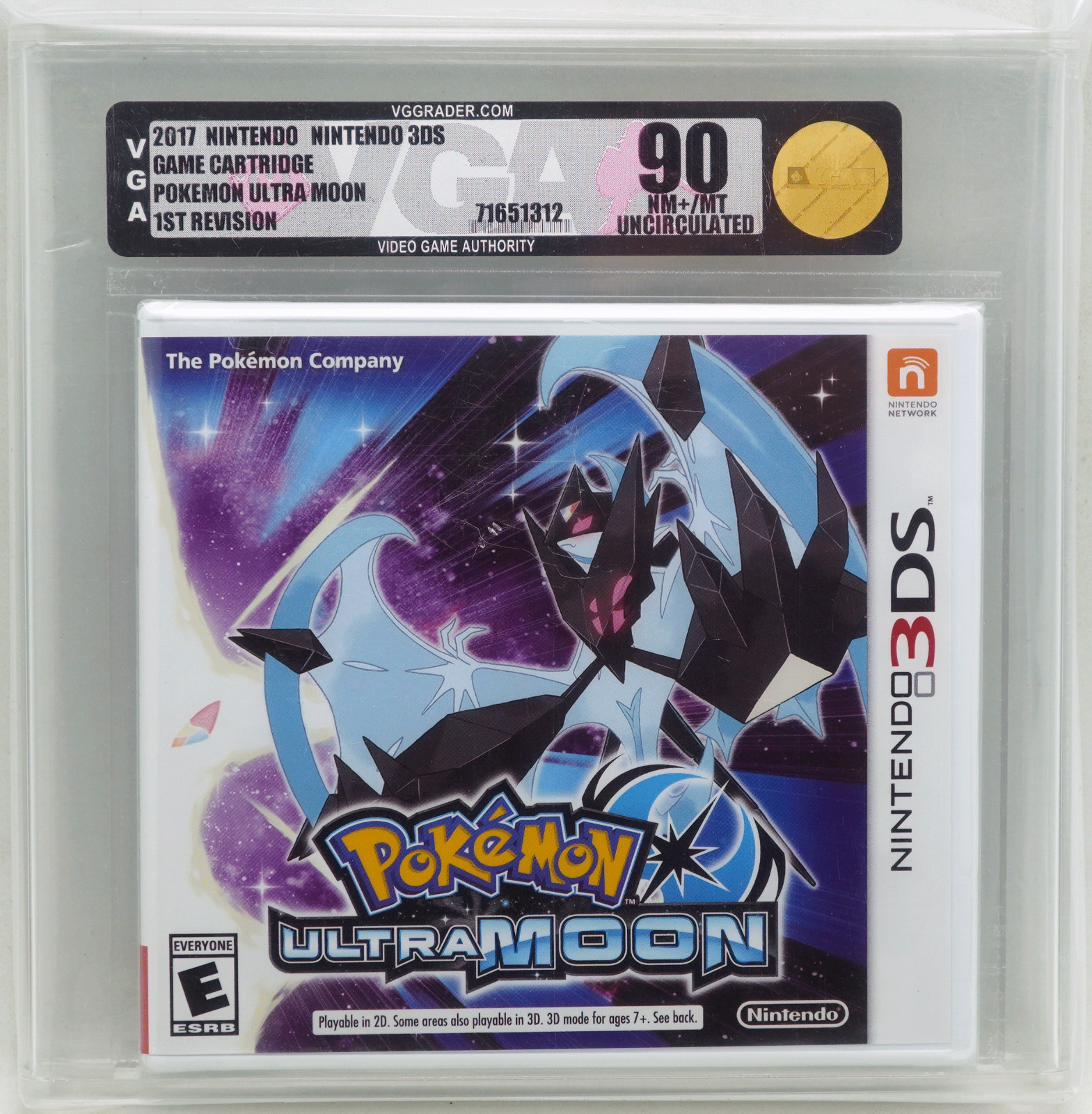 Nintendo 3DS Pokemon Ultra Moon 1st VGA 90 Uncirculated NM+/Mint Gold (2017)