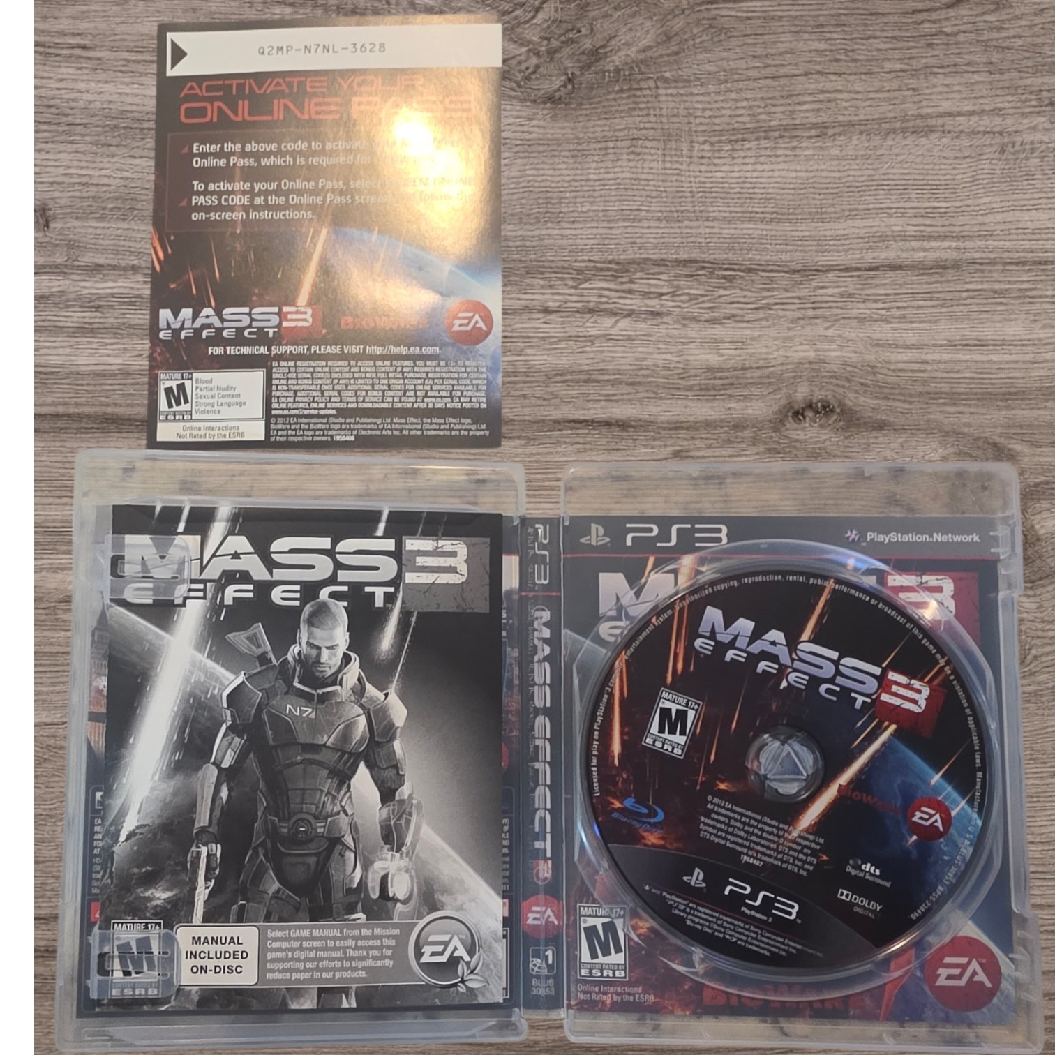 Mass Effect 3 PS3 EA 2012 NTSC Role Playing Action Series Manual Included