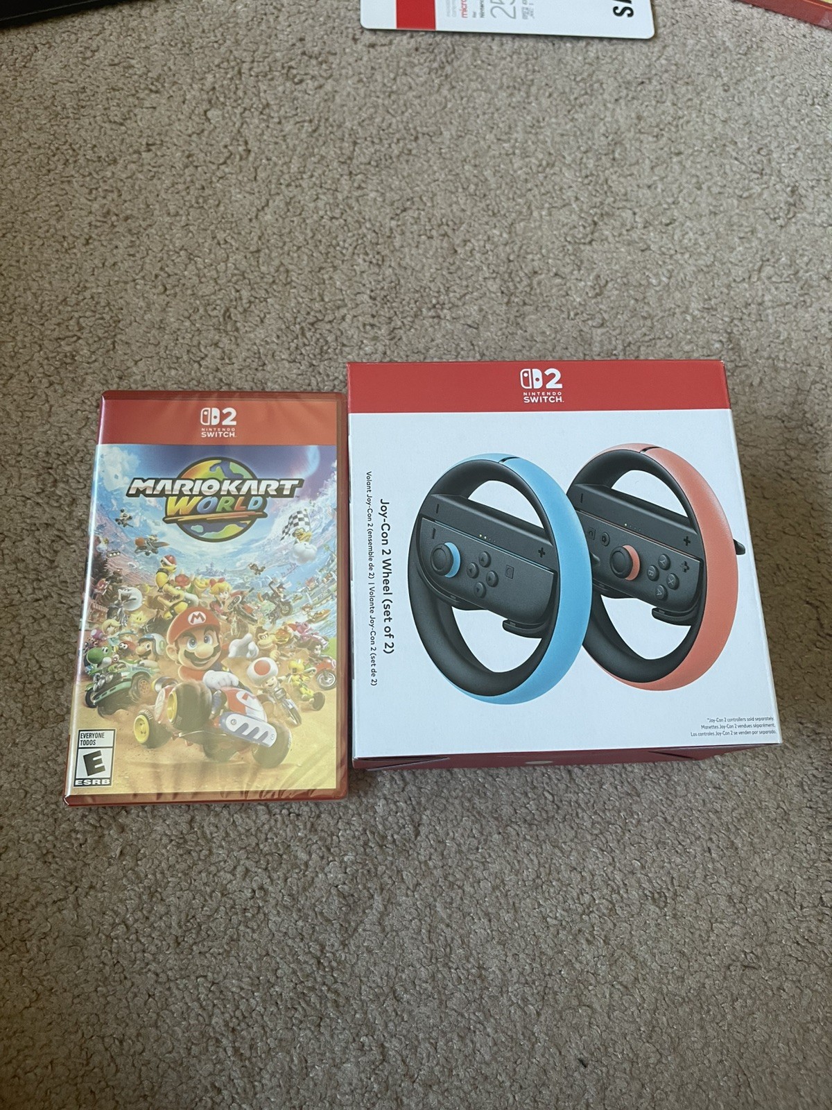 BRAND NEW Mario Kart World for Nintendo Switch 2 & Joy Con 2 Steering Wheel Set