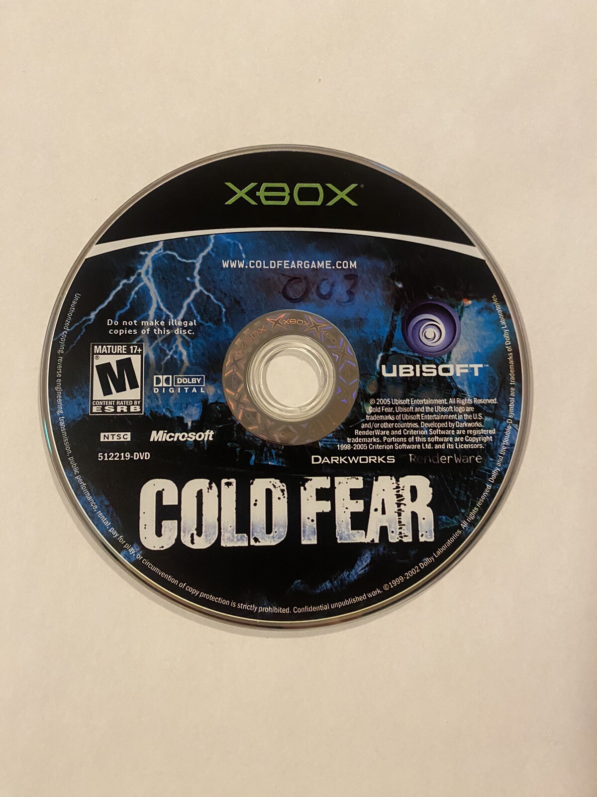 Cold Fear (Microsoft Xbox, 2005) Disc Only Tested Video Game