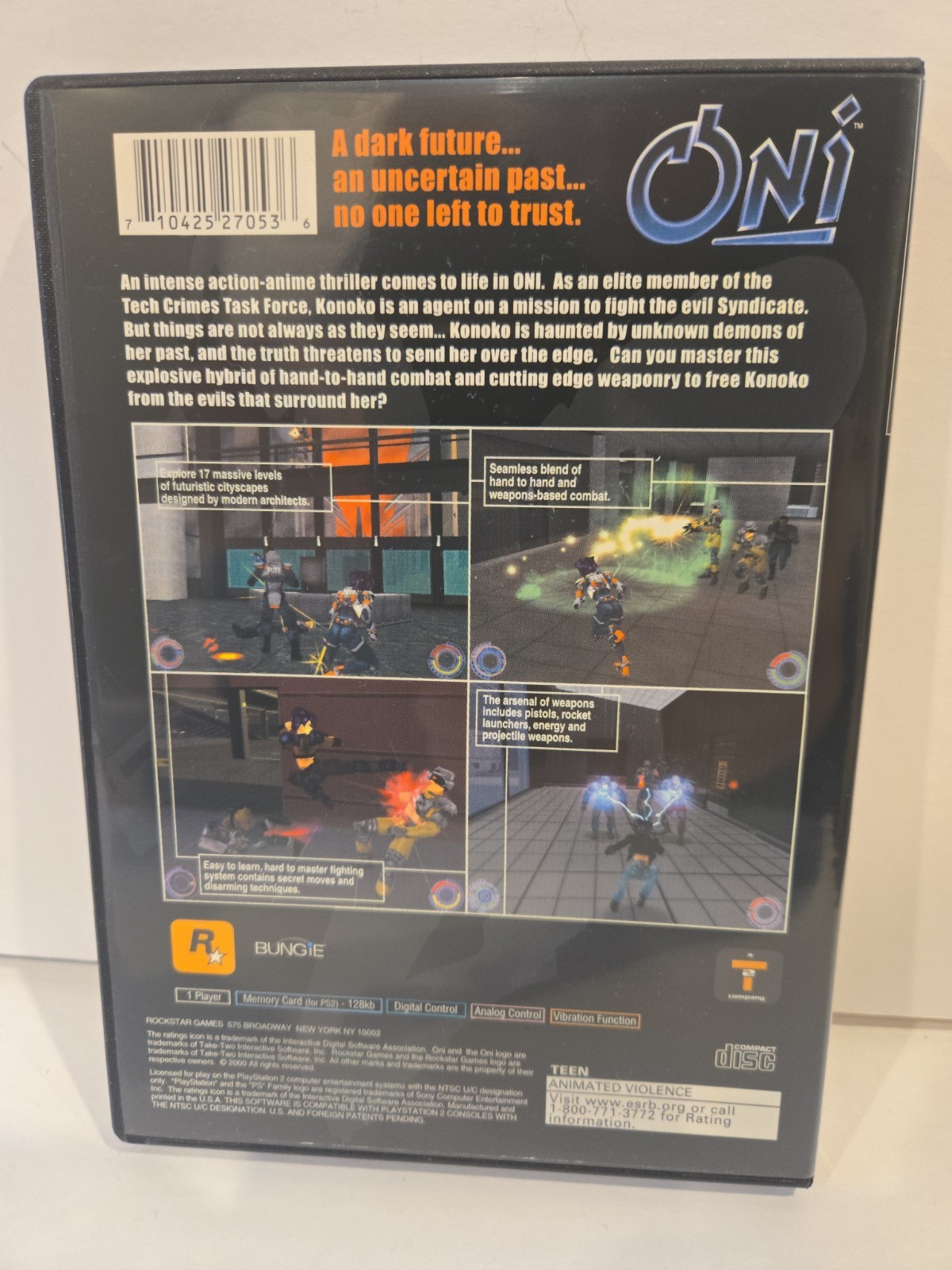 Oni (Sony PlayStation 2, 2001) PS2 Complete – Near Mint – 1Y Warranty