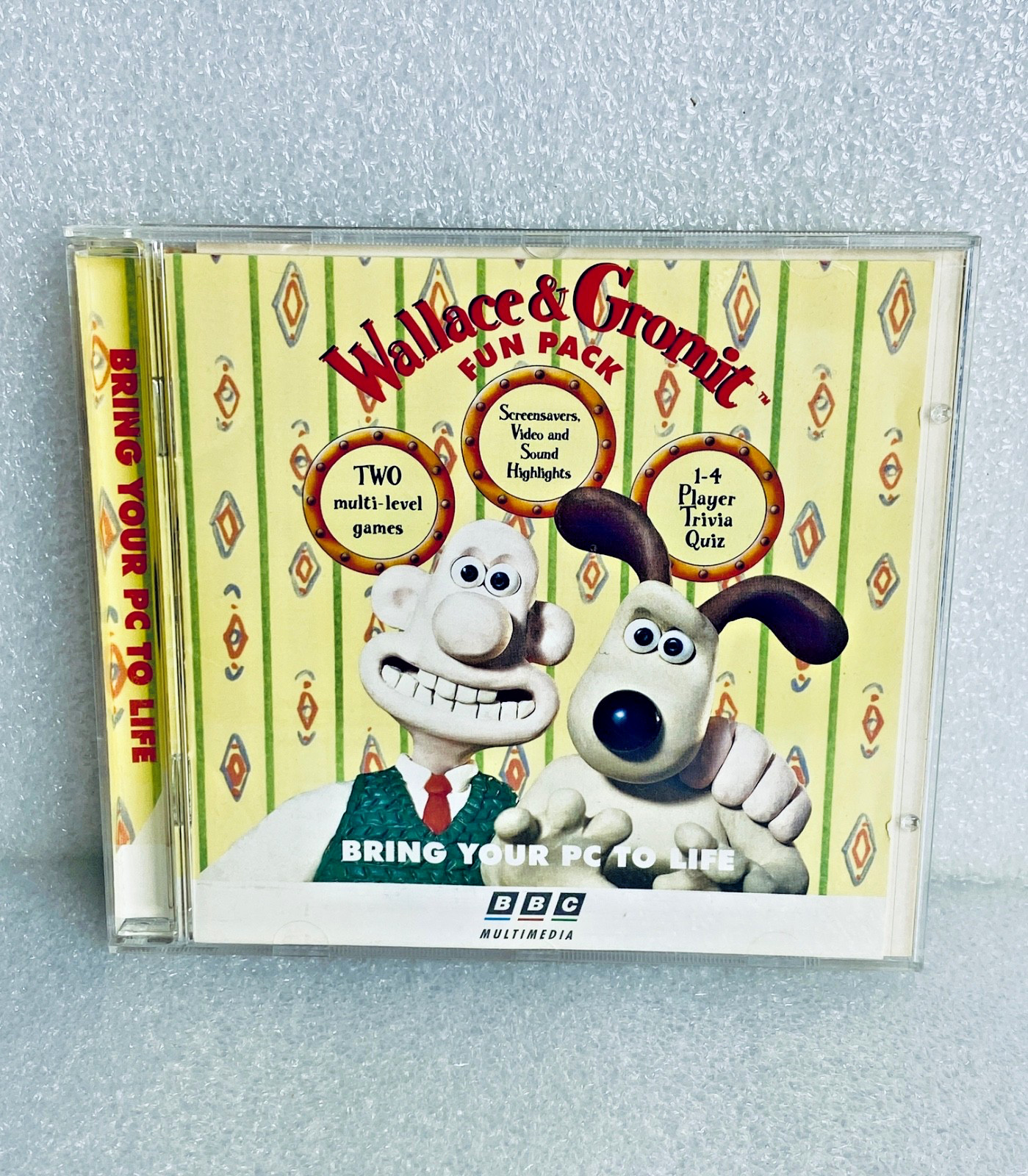 Wallace & Gromit Fun Pack PC Game 1996 JC Edition Big Box CD Vintage (SEE VIDEO)
