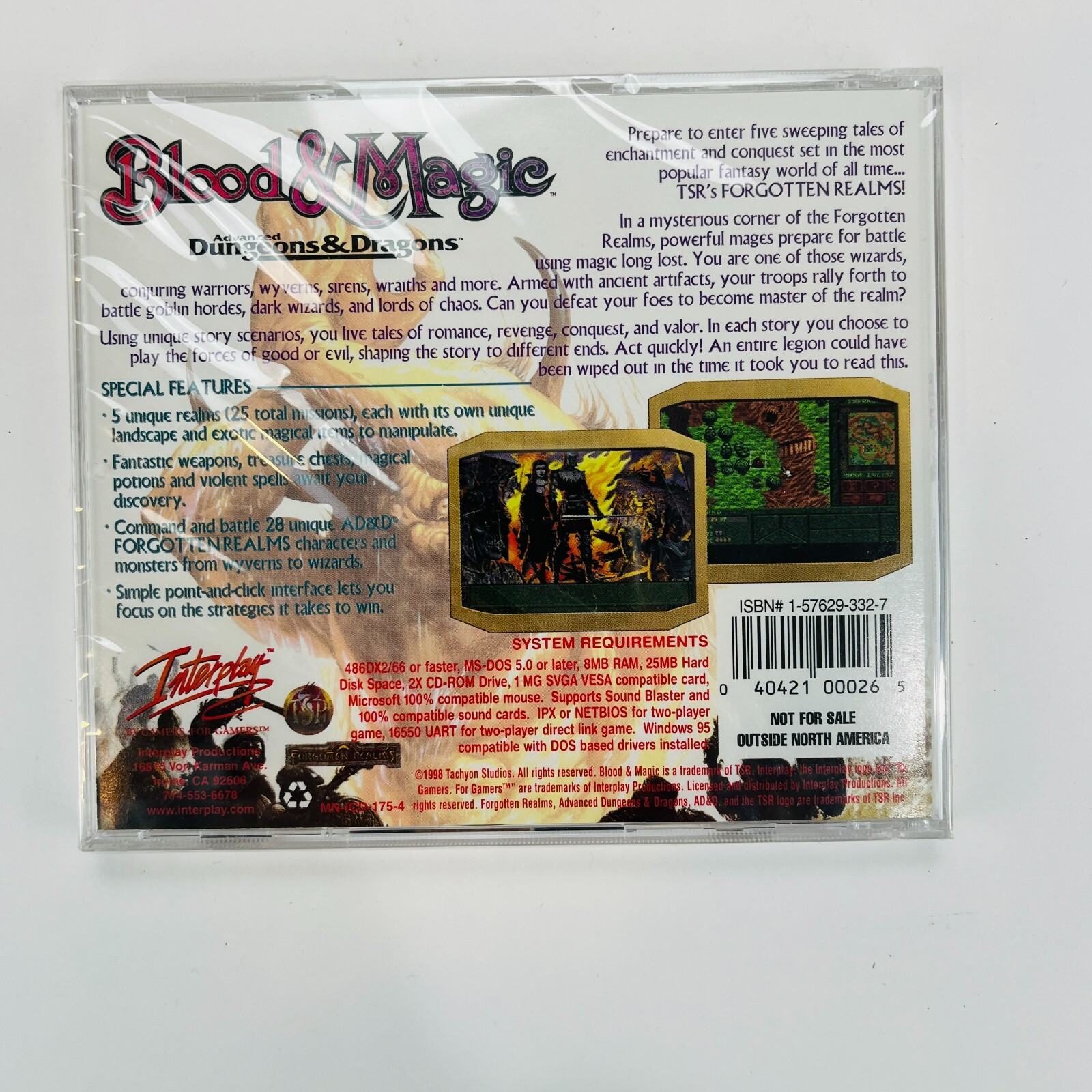 Advanced Dungeons & Dragons Blood and Magic PC CD-Rom Fantasy Role Playing NEW!!