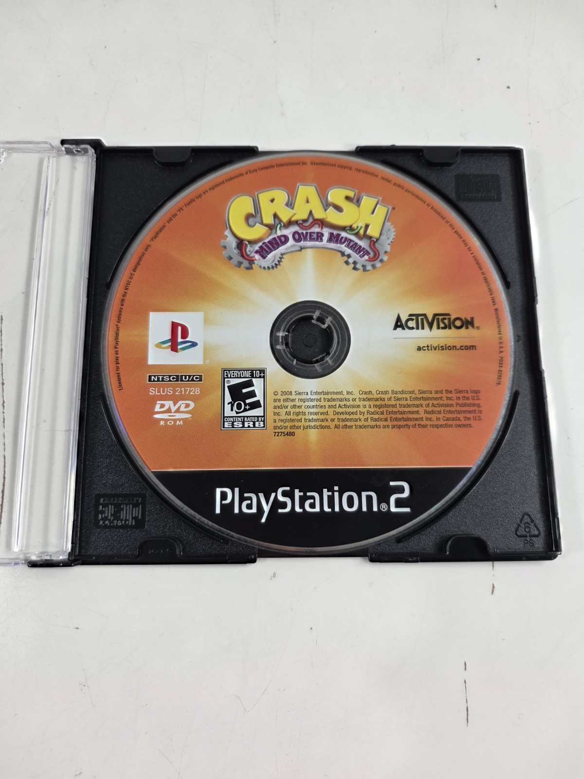 Crash Mind Over Mutant (PlayStation 2, PS2, 2008) DISC ONLY RESURFACED TESTED!