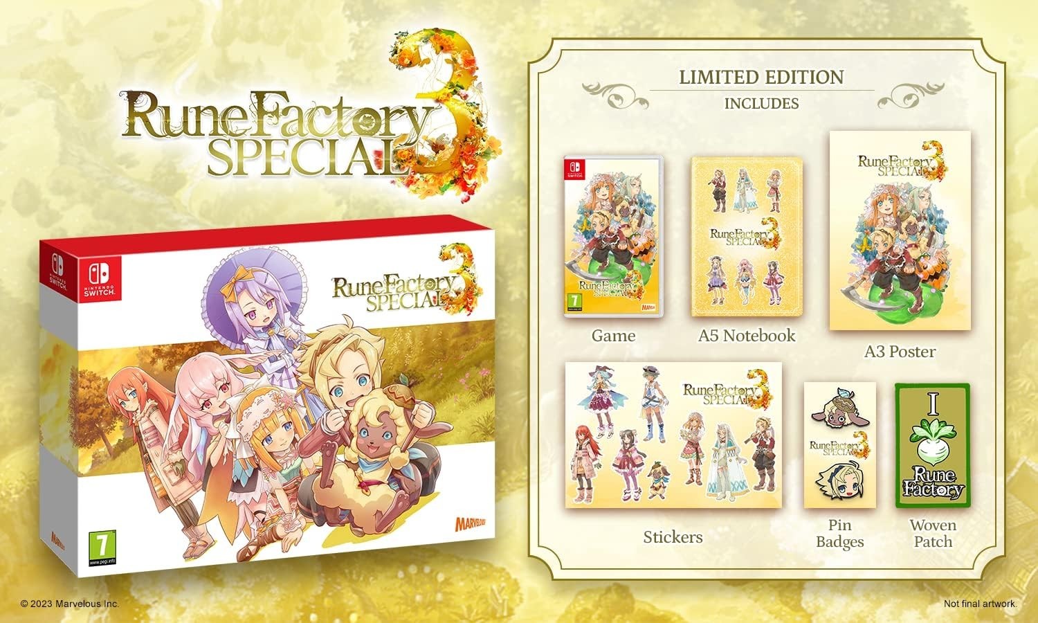 Rune Factory 3 Special Limited Edition Nintendo Switch New Sealed