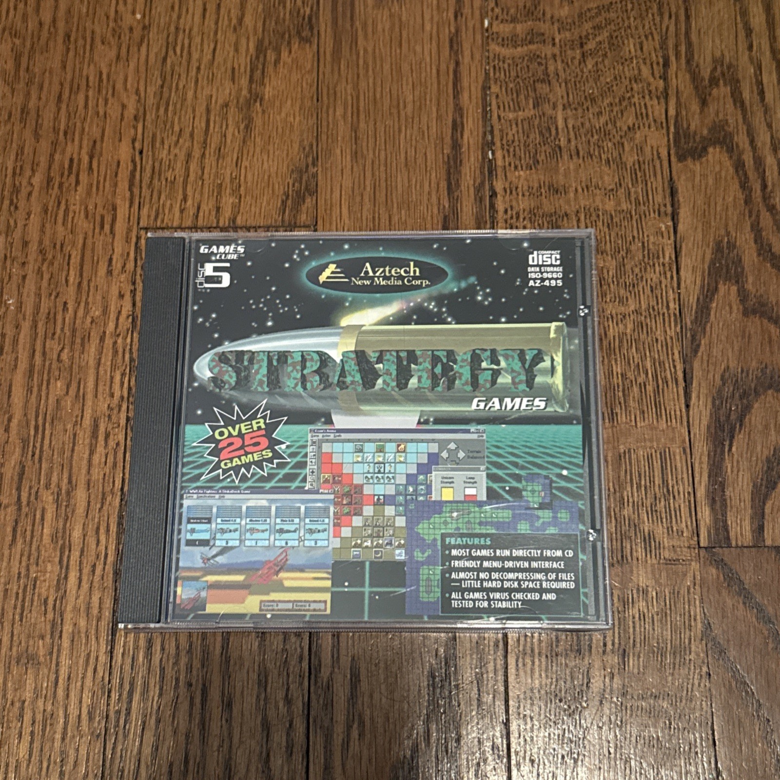 Old Vintage Games Aztechs Strategy Video 25 + Cube Disc 5 Media Corp Windows 90s