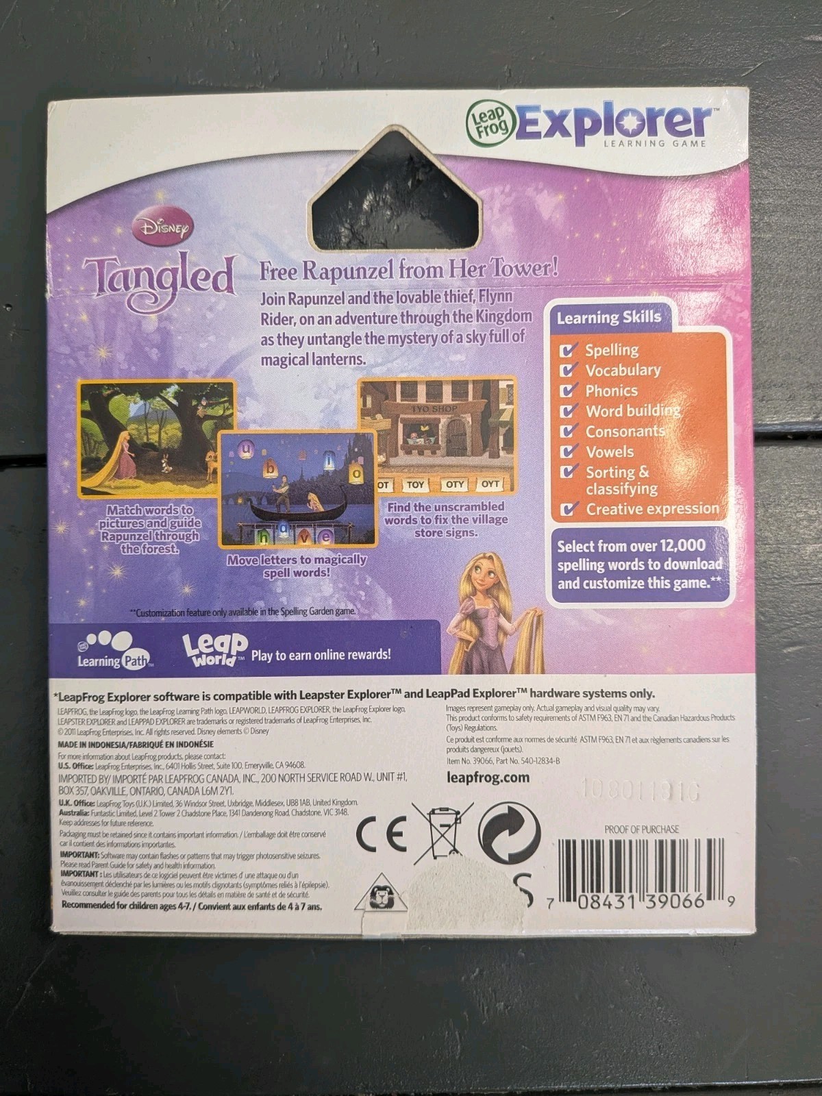 LeapFrog Explorer Disney Tangled Reading Learning Game Cartridge Ages 4-7 Sealed