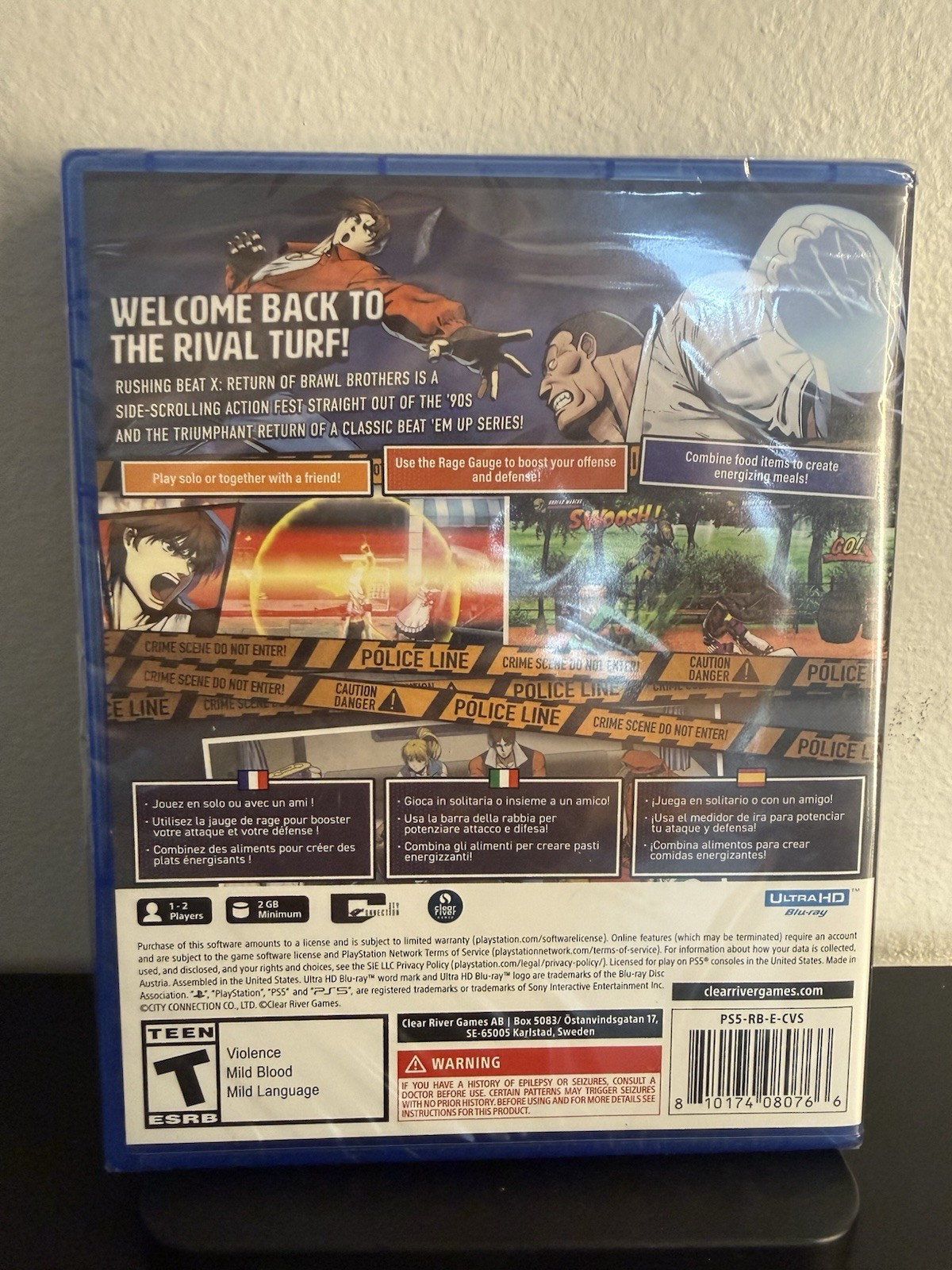 Clear River Games Rushing Beat X: Brawl Brothers PS5 Beat ‘Em Up Factory Sealed