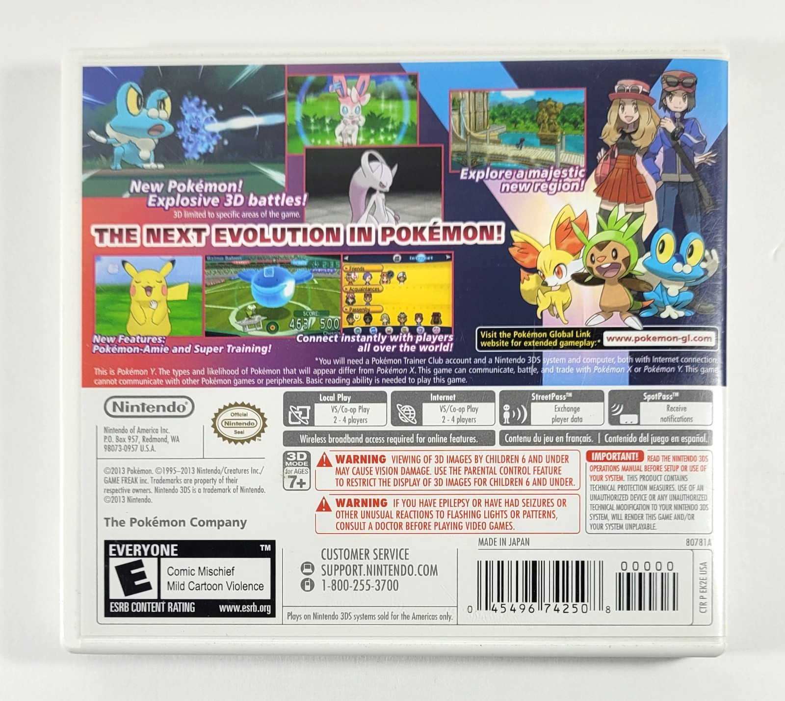 Pokémon Y Nintendo 3DS w/ Cartridge Manual and Inserts Tested & Works