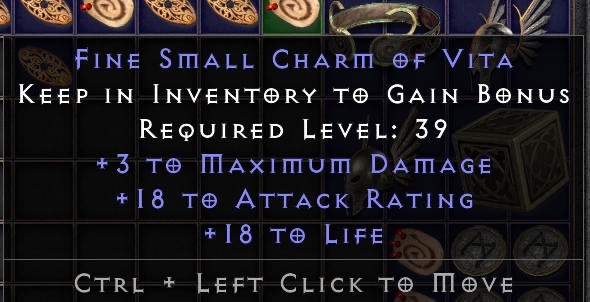 D2R Diablo 2 Fine Small Charms Of Vita 3/18/18