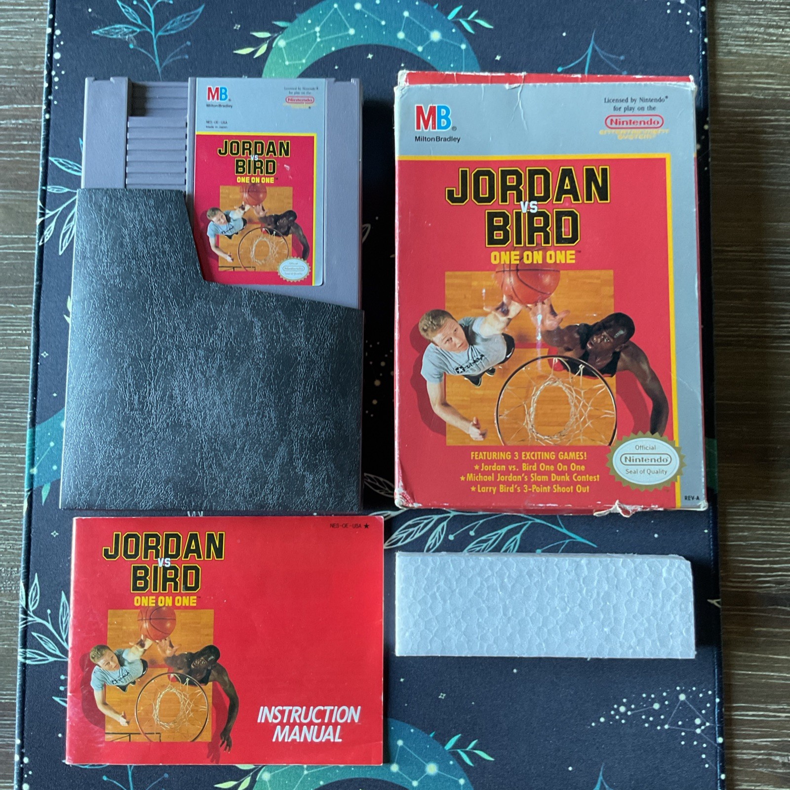 Jordan vs Bird 1-On-1 (Nintendo NES MB 1988) CIB Complete W/Box and Manual