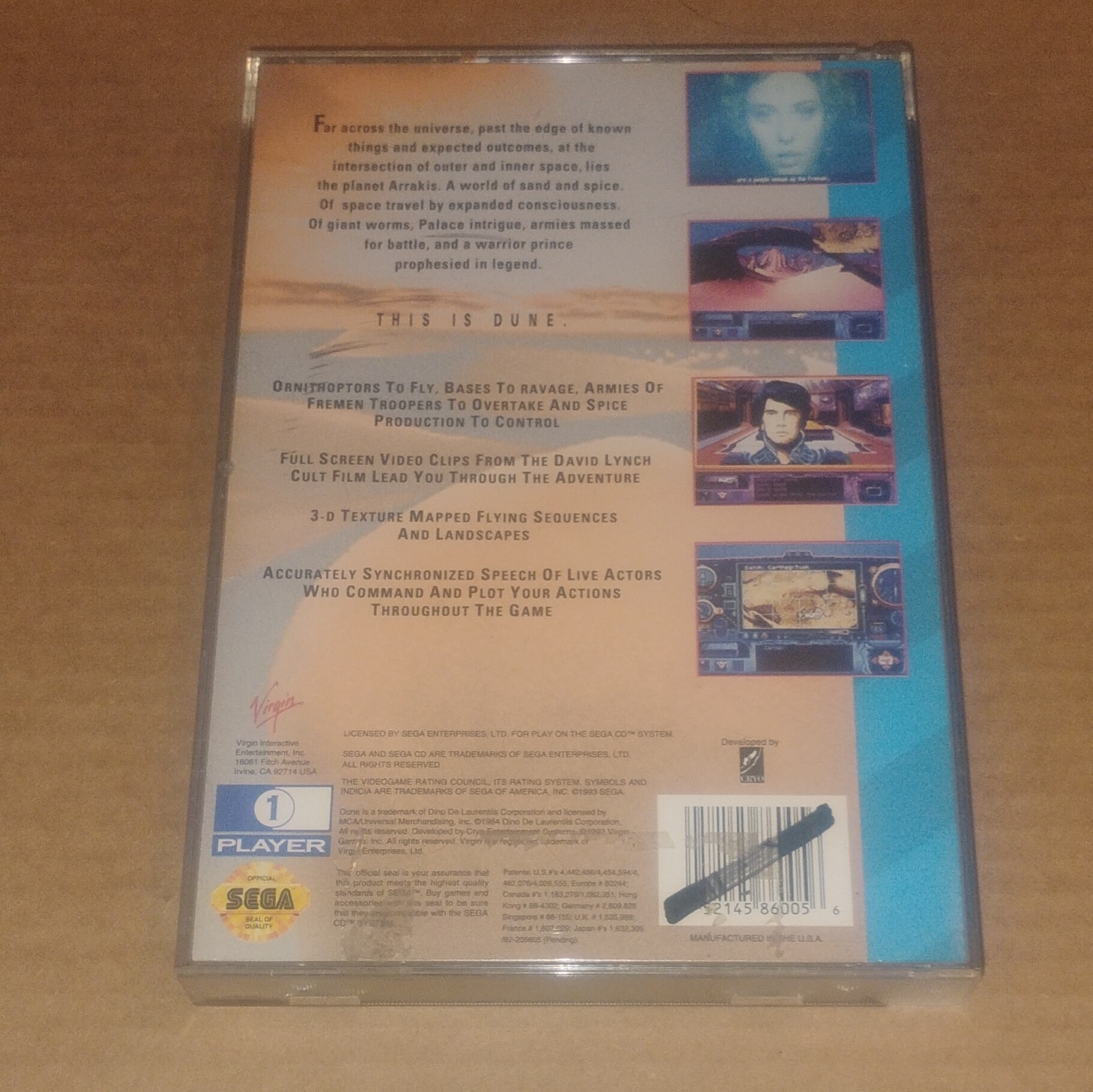 Virgin Interactive Dune Sega CD Action & Adventure Manual Included 1993
