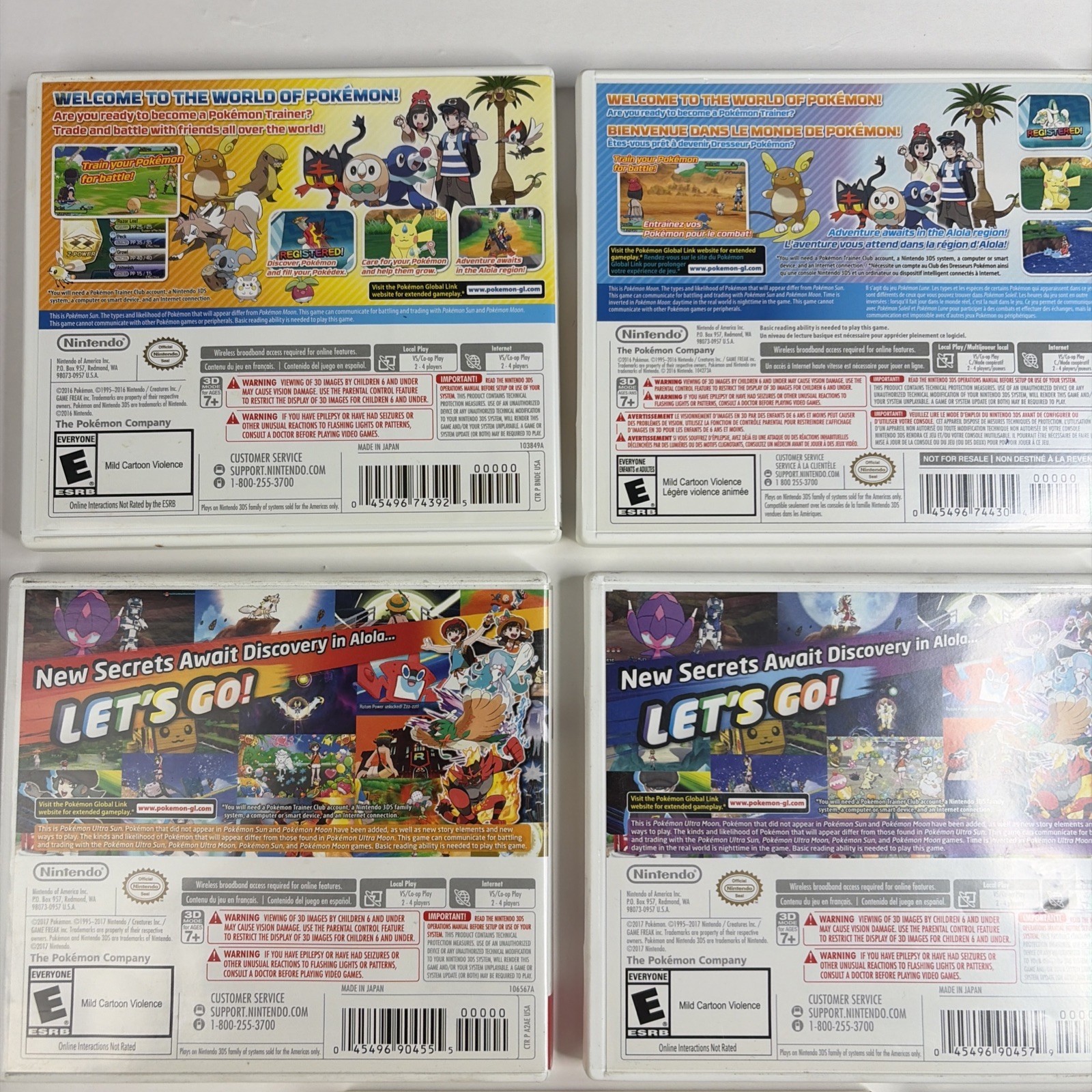 Pokemon Nintendo 3DS GAME LOT Of 8 Complete Box Sun Moon Ultra X Y AUTHENTIC