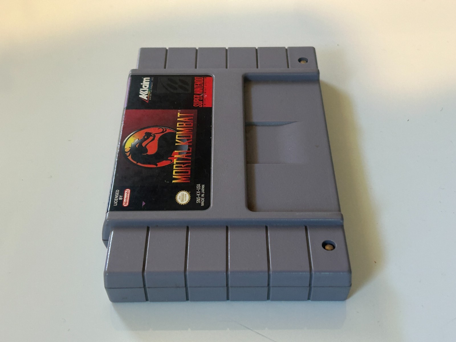 MORTAL KOMBAT SUPER NINTENDO SNES TESTED WORKING W/ PHOTO AUTHENTIC Acclaim USA