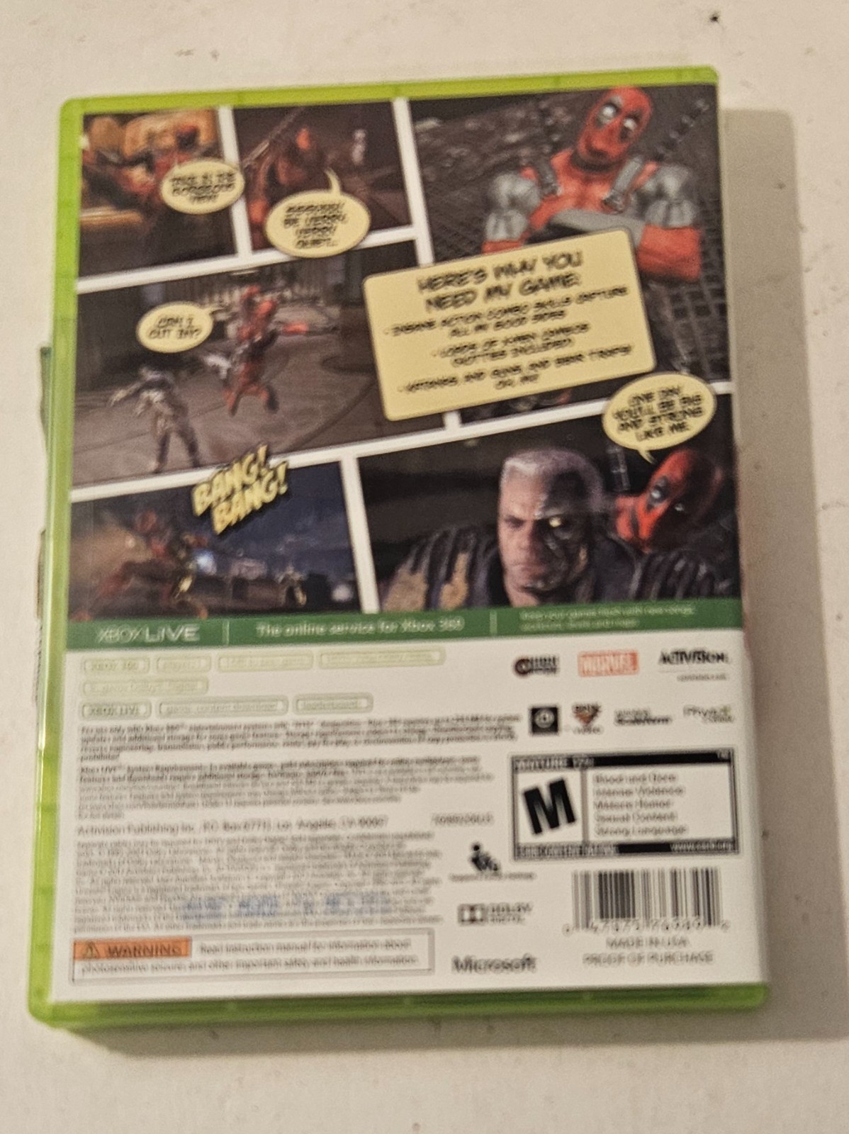 Deadpool Microsoft Xbox 360 (2013) Complete In Box with Manual Tested