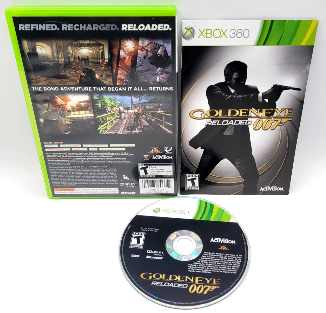 GoldenEye 007: Reloaded (Microsoft Xbox 360, 2011) CIB COMPLETE IN BOX