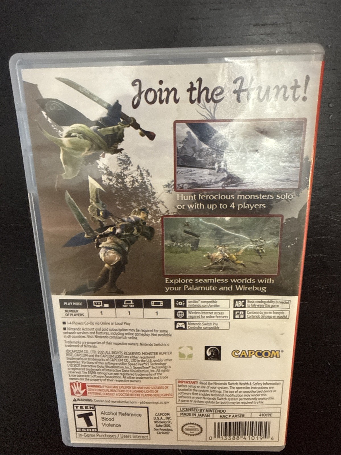 Monster Hunter Rise – Nintendo Switch Game w/Case