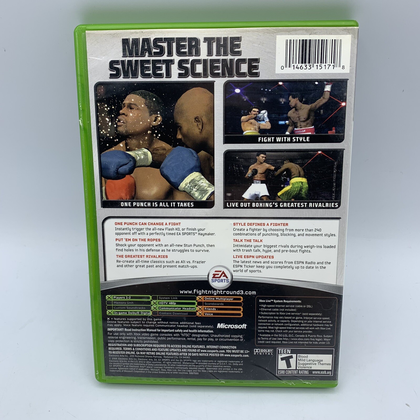 NCAA Football 2005/Top Spin, Fight Night 3, NBA Live 2002, World Series (XBOX)