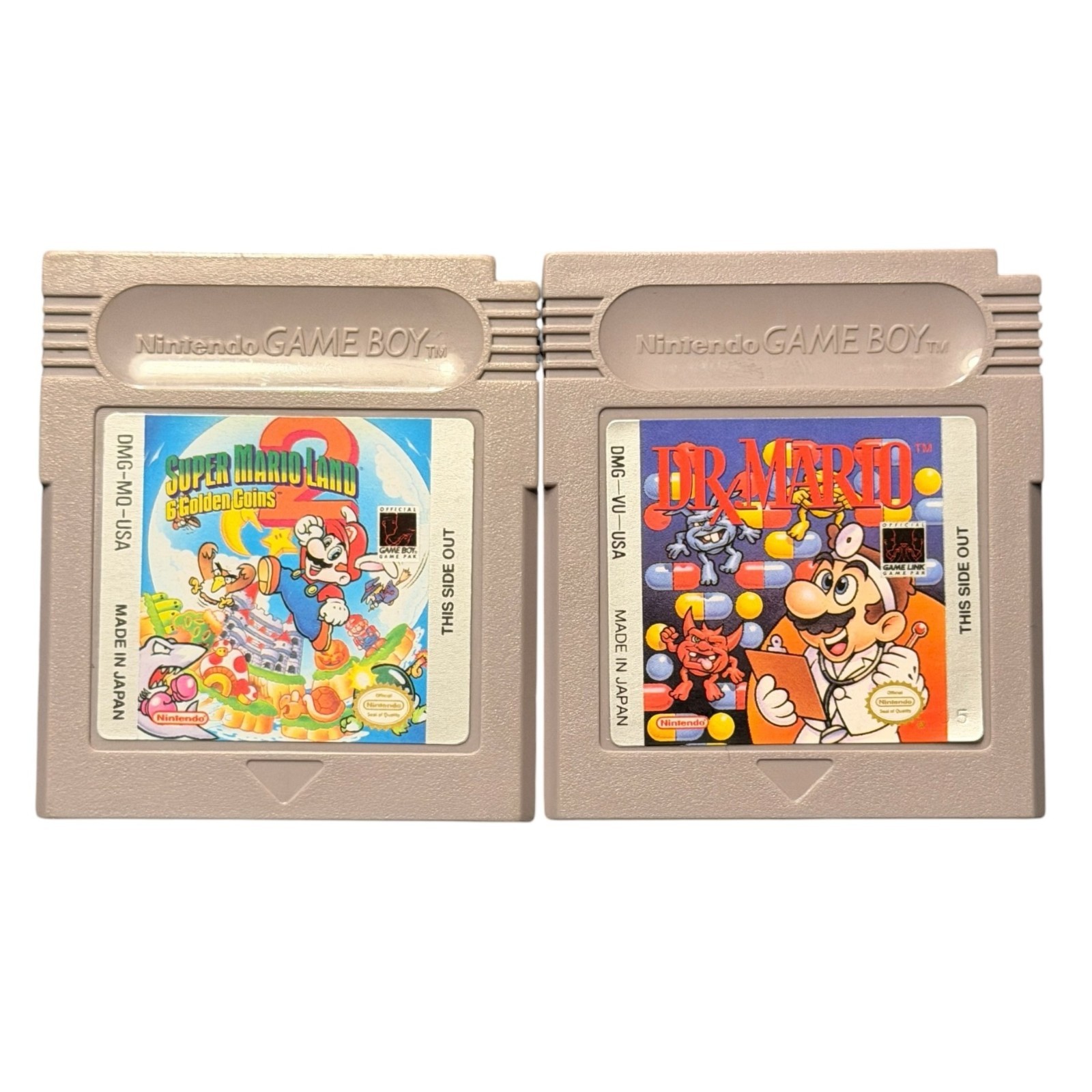 Super Mario Land 2: 6 Golden Coins & Dr. Mario for Nintendo Game Boy- Games Only