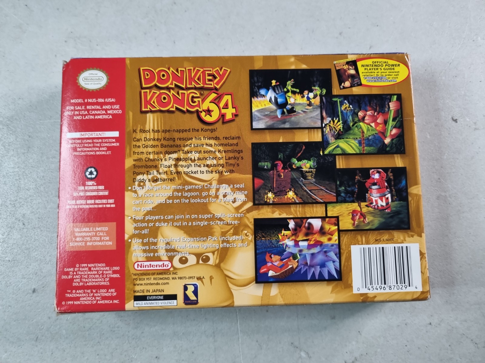 Donkey Kong 64 (Nintendo 64 1999) Complete CIB NO expansion pak – w/ Manual