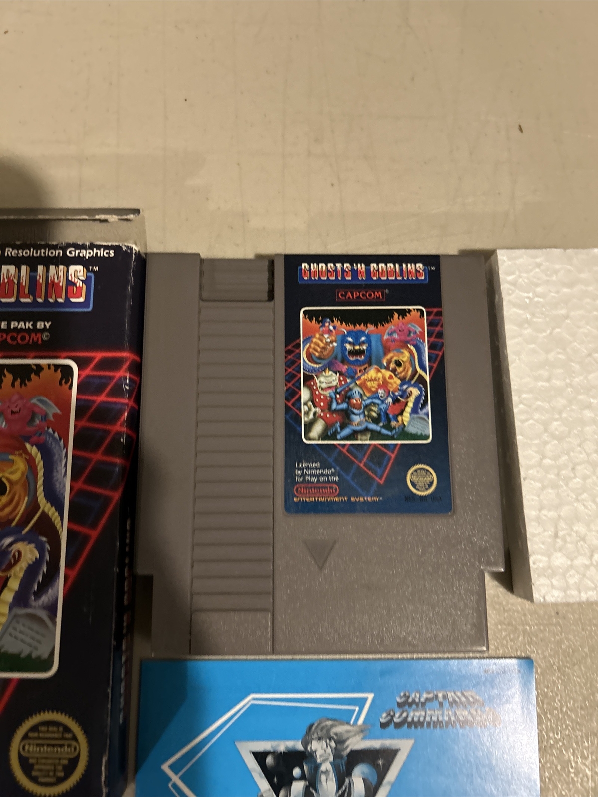 Ghosts ‘n Goblins Hangtab Five Screw Nes Regular Nintendo Game Boxed