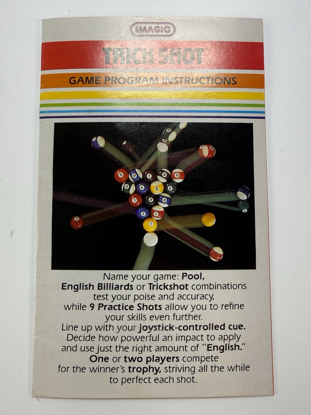 Atari 2600 Trick Shot CIB Complete In Box Imagic Pool Billiards Game