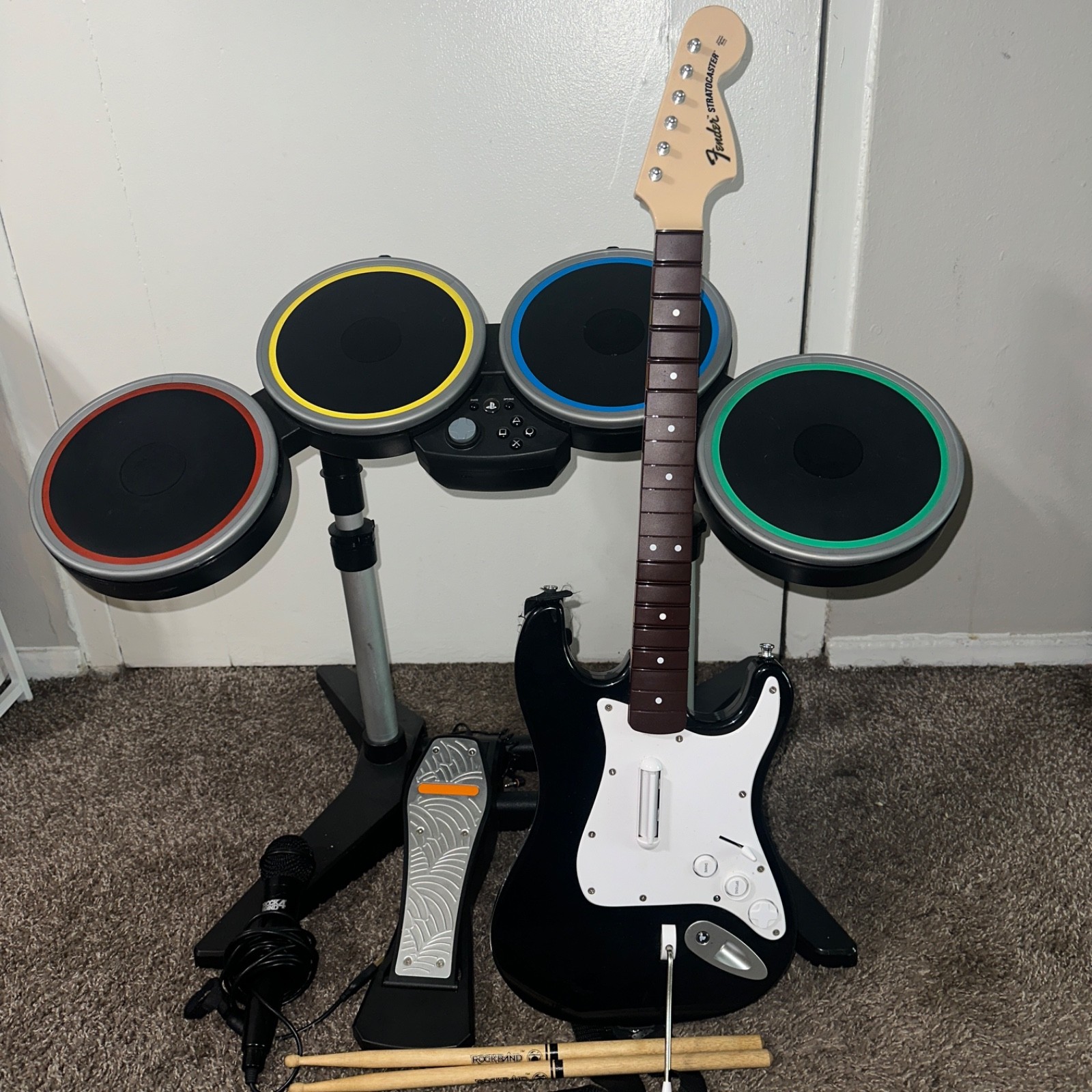 Rock Band 4 PS4 PS5 PlayStation Band Bundle Guitar Drums NO GAME fully tested!