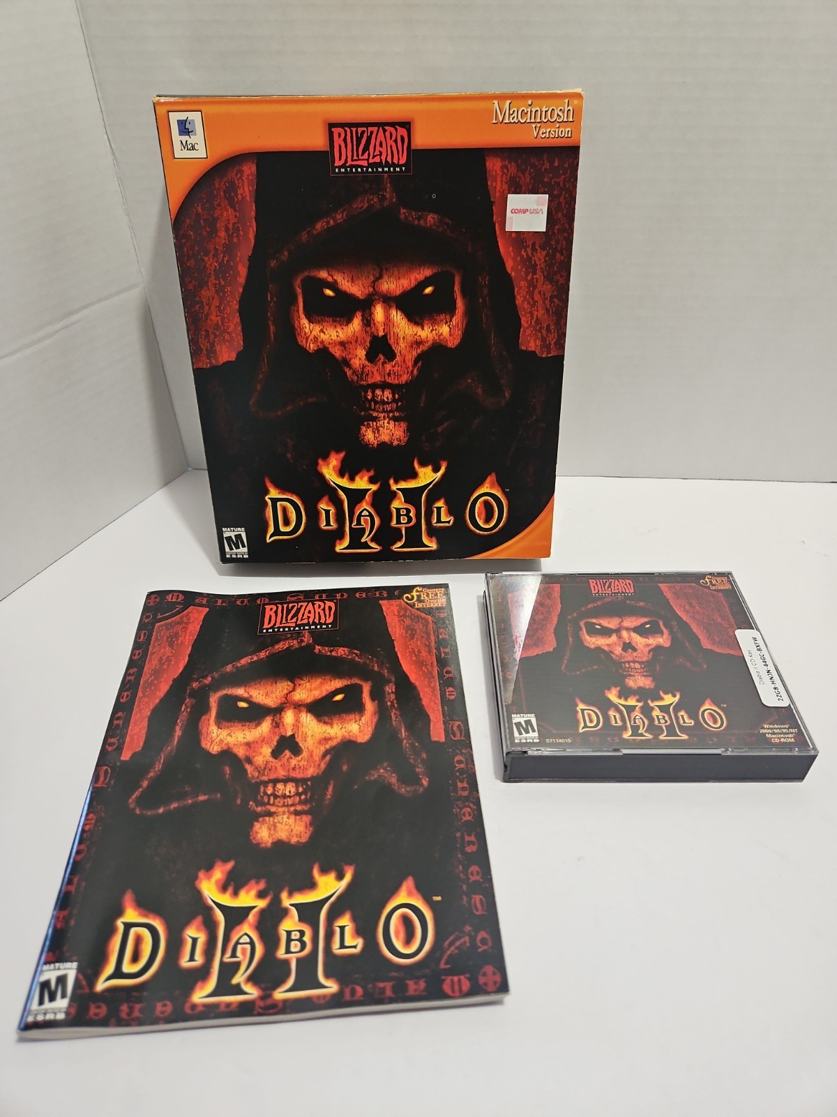 Diablo II (2) PC Mac Game Big Box 3 Disc CD-ROM Blizzard 2000