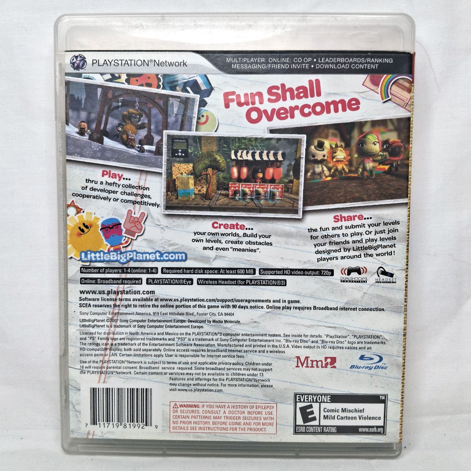 Little Big Planet PS3 (Sony PlayStation 3 2008) Complete Video Game w/ Manual