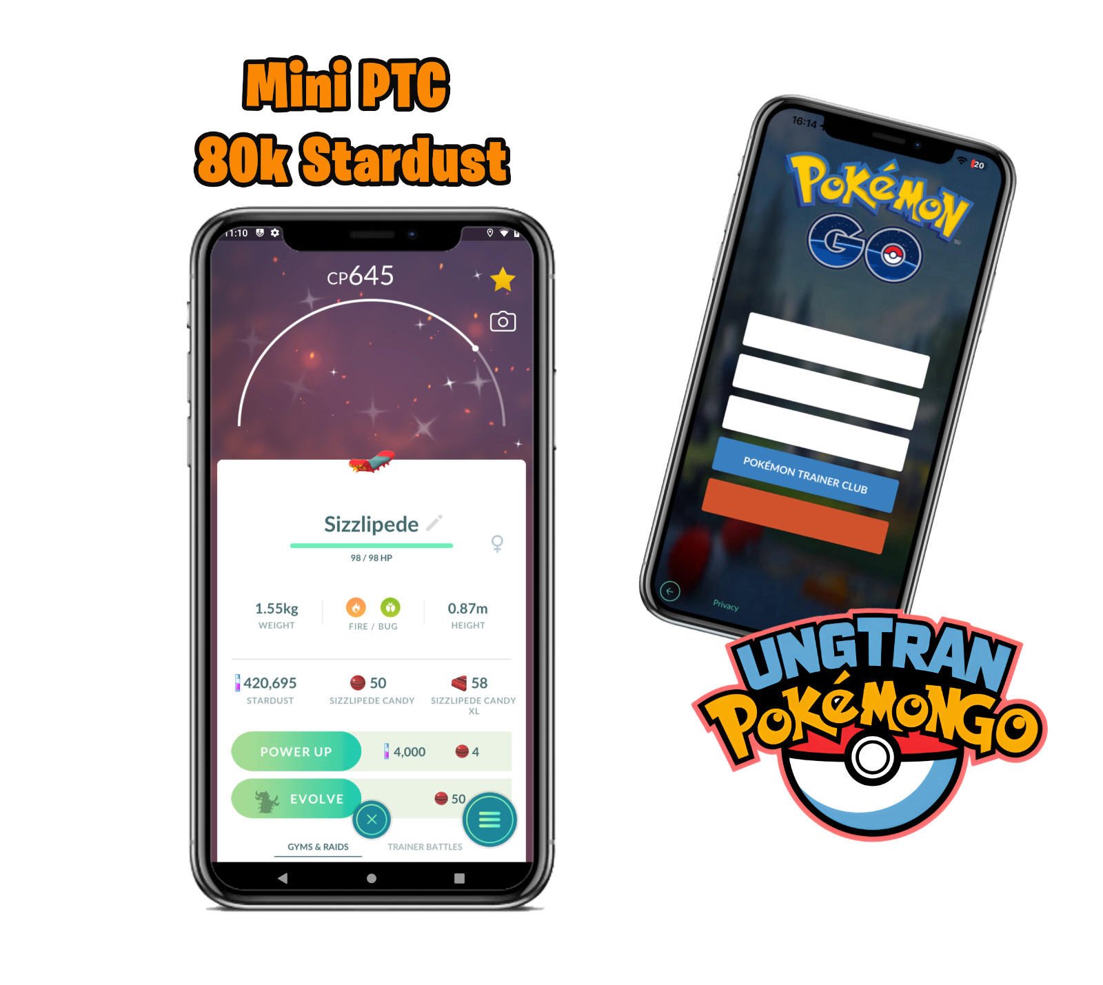 Shiny Sizzlipede – mini P T C 100k stardust