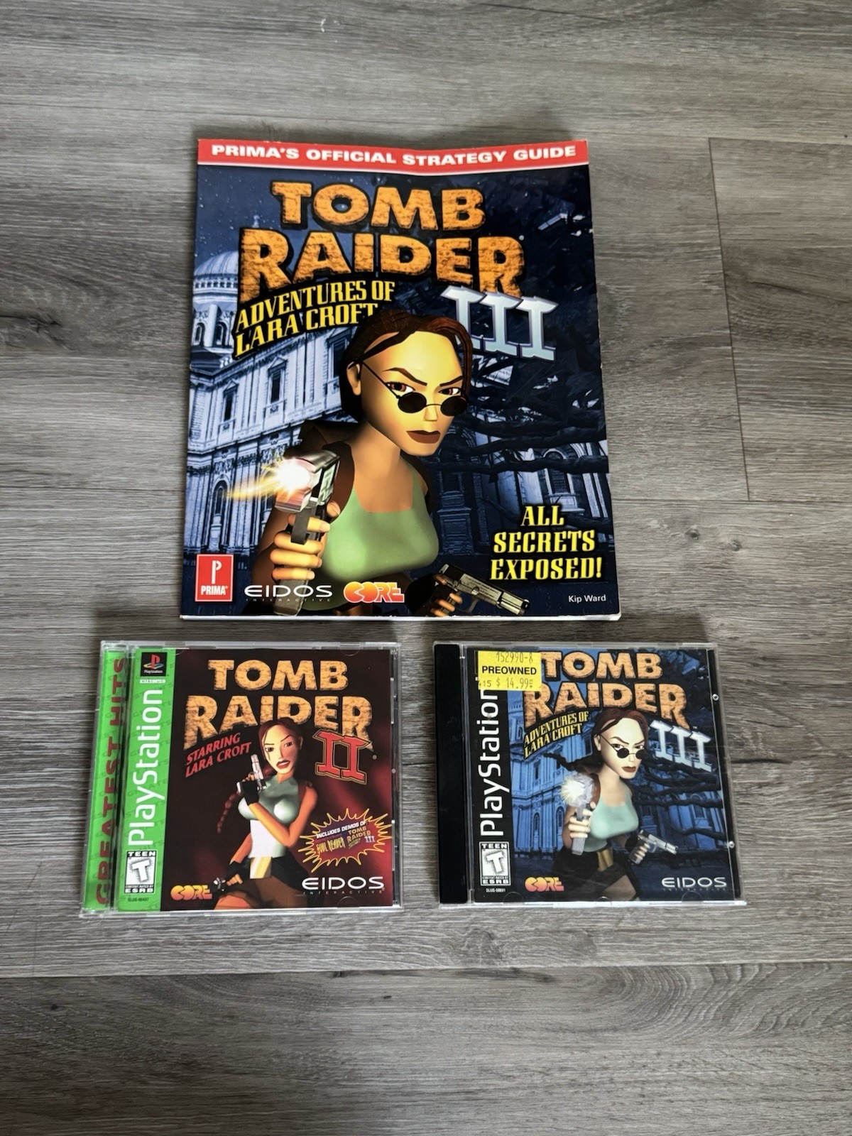 Tomb Raider 2 + 3 and Strategy Guide Lot (Sony Playstation, PS1)