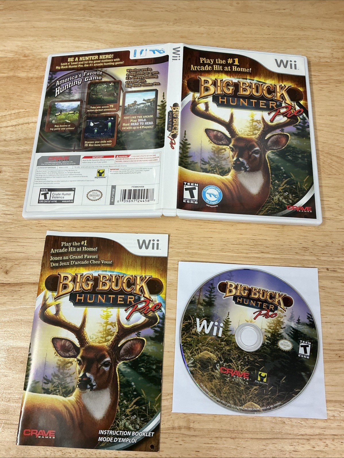 Big Buck Hunter Pro Nintendo Wii Complete CIB Tested