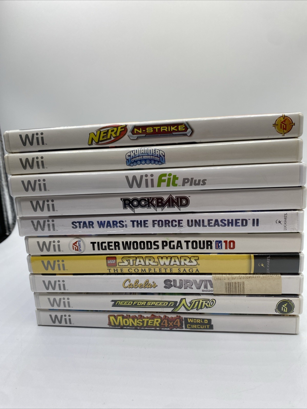 J4 Lot 10 Of Nintendo Wii – Great For Family Night- Nerf, Rock band, Star Wars