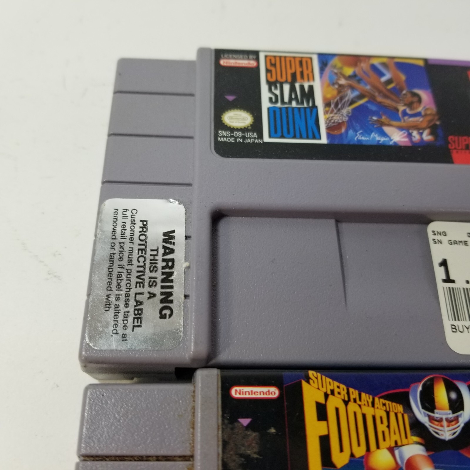 Super Play Action Football & Super Slam Dunk (Super Nintendo) SNES Basketball