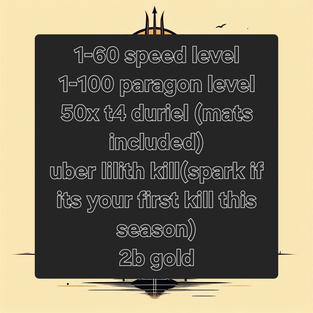 🔥DIABLO 4 SEASON 9✨POWER LEVELING✨GLYPH PIT RUN GOLD MATS RUNES✨✅PC PS XBOX✅S9