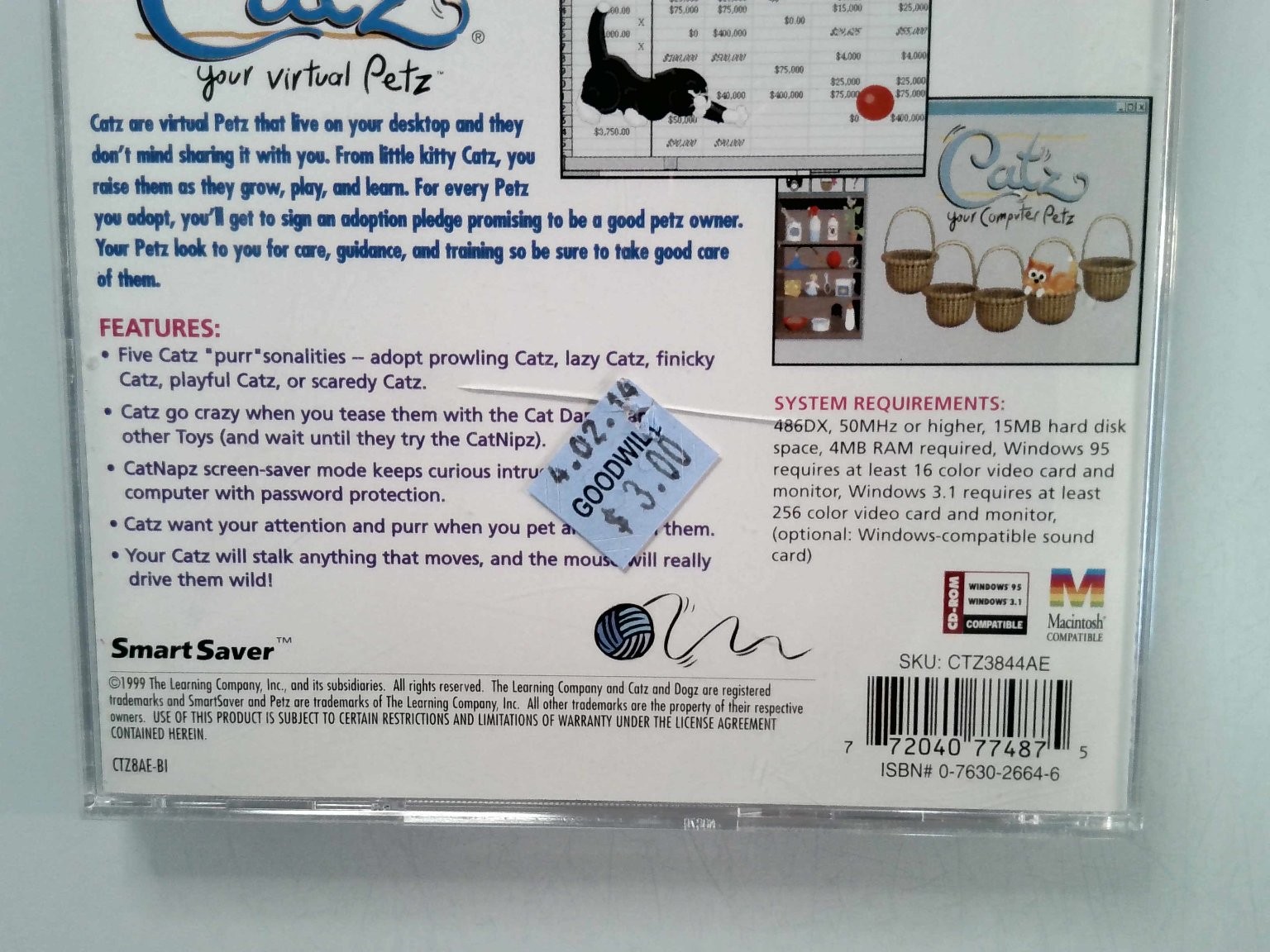 Catz Your Virtual Petz Windows 95 Macintosh Video Game Virtual Pet