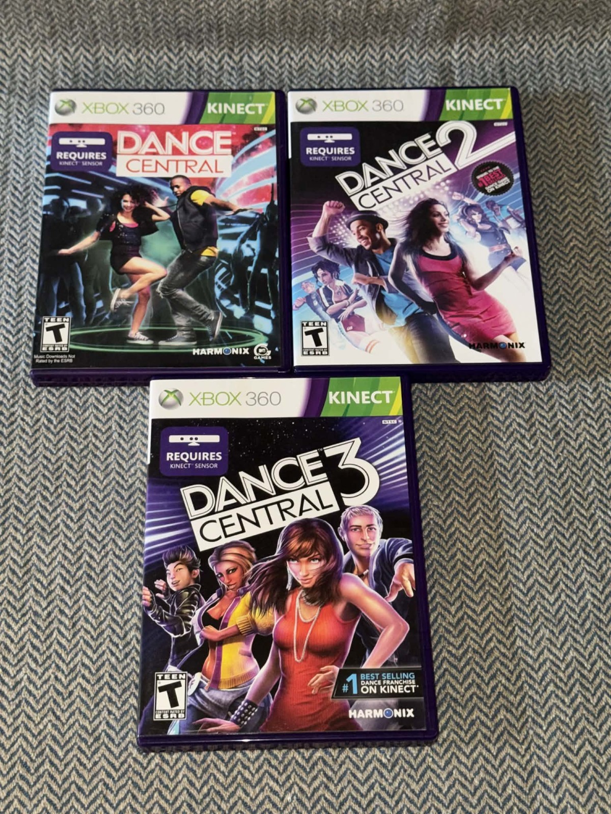 Dance Central 1-3 (Microsoft Xbox 360, Kinect, 2012) Lot
