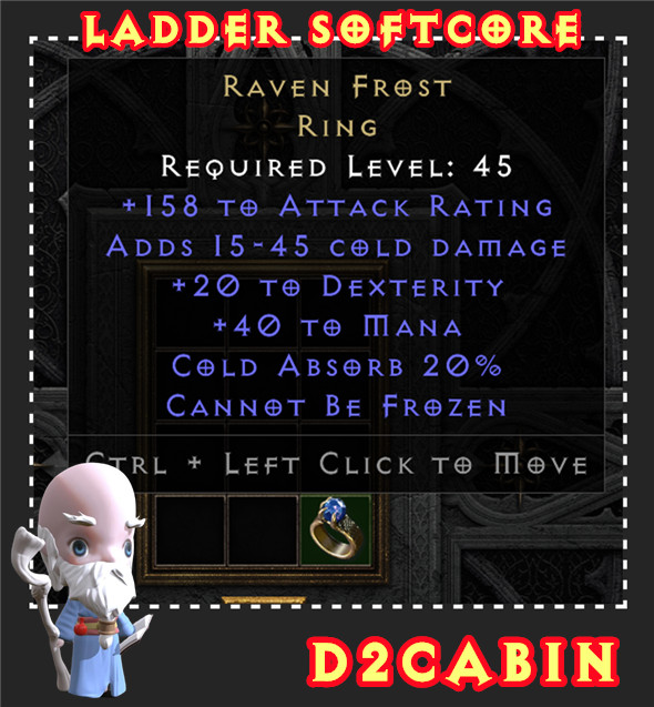 Diablo 2 SC💥Ladder💥Raven Frost Ring💥PC/SWITCH/PS