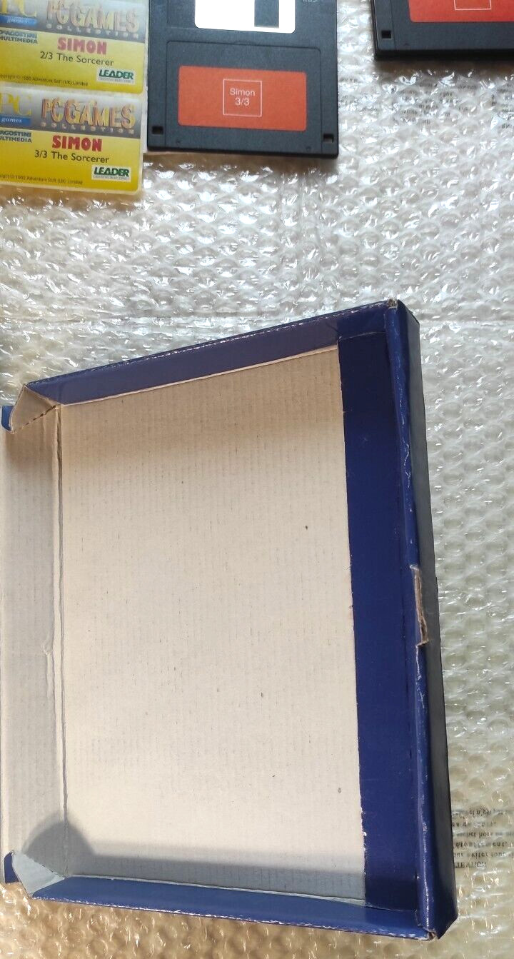 SIMON THE SORCERER Complete Box PC FLOPPY ORIGINAL LEADER Italy Retrogames PAL