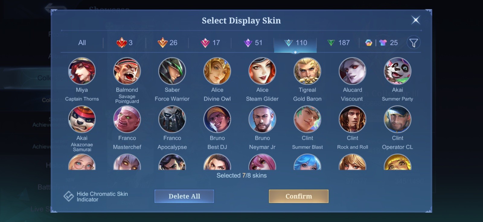 Mobile Legends (MLBB) Account – Mega Collector 3 (NA Account)