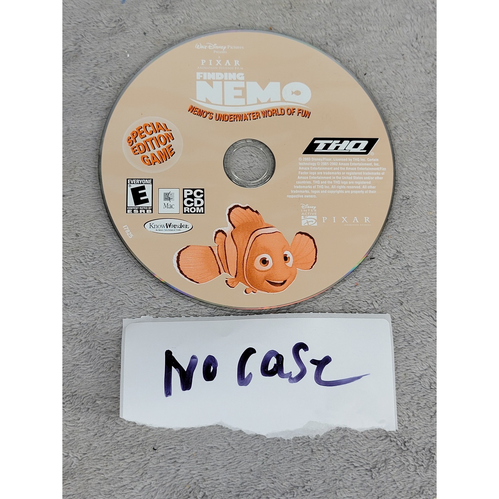 Disney Pixar Finding Nemo Nemos Underwater World of Fun PC Mac CD-ROM 2003 THQ