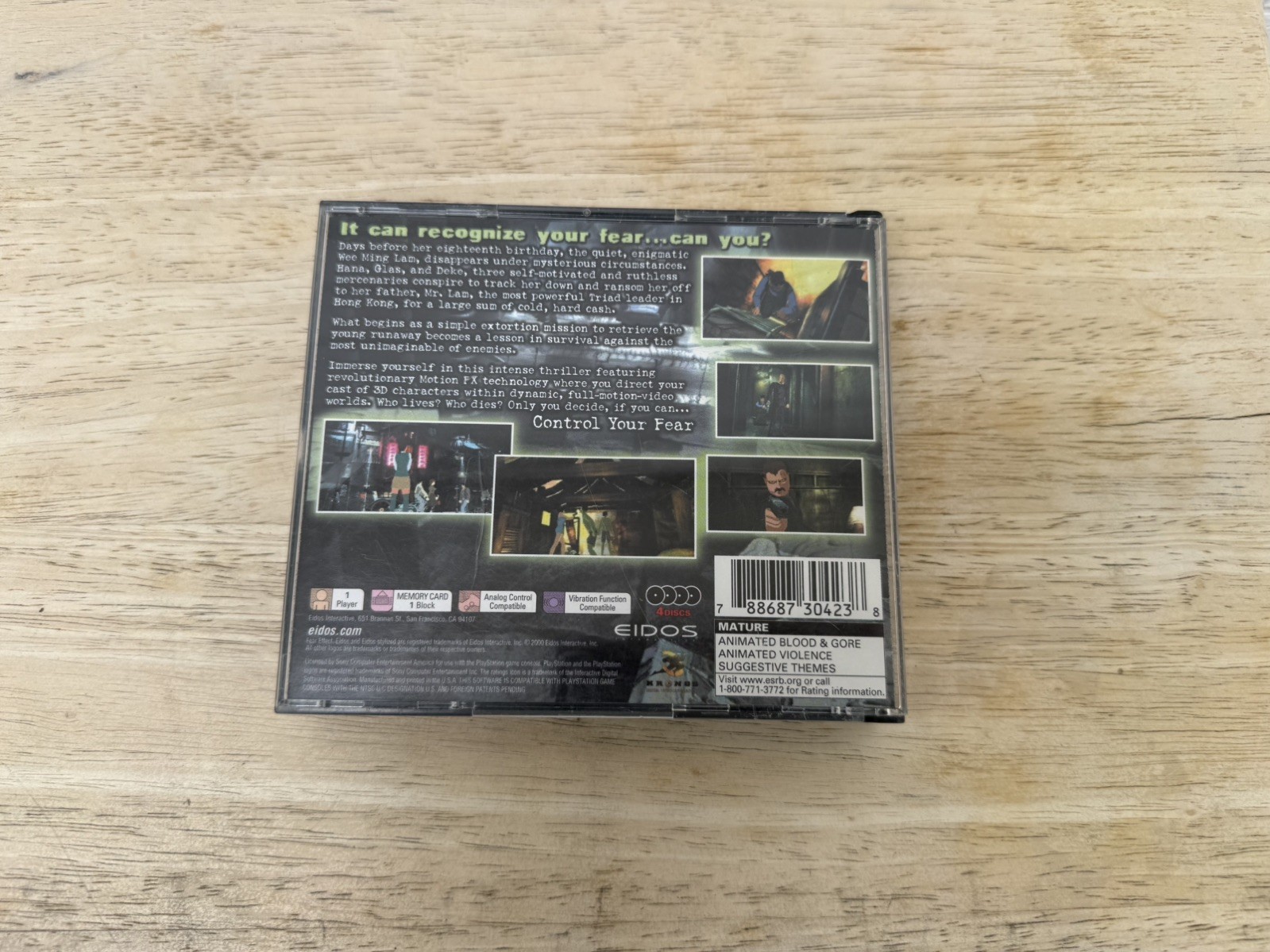 Fear Effect (Sony PlayStation 1 PS1) Complete No Manual 4-Disc Tested