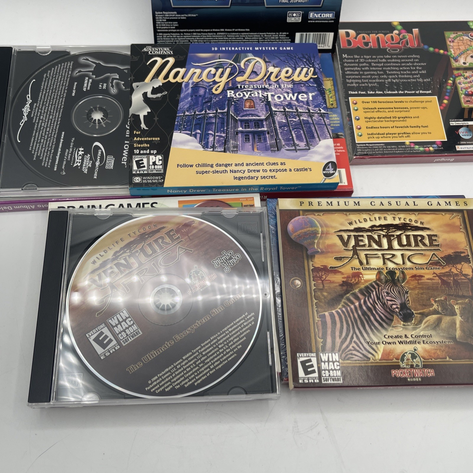 Windows 98 Games Lot PC CD-ROM Software Nancy Drew Wildlife Tycoon Jeopardy