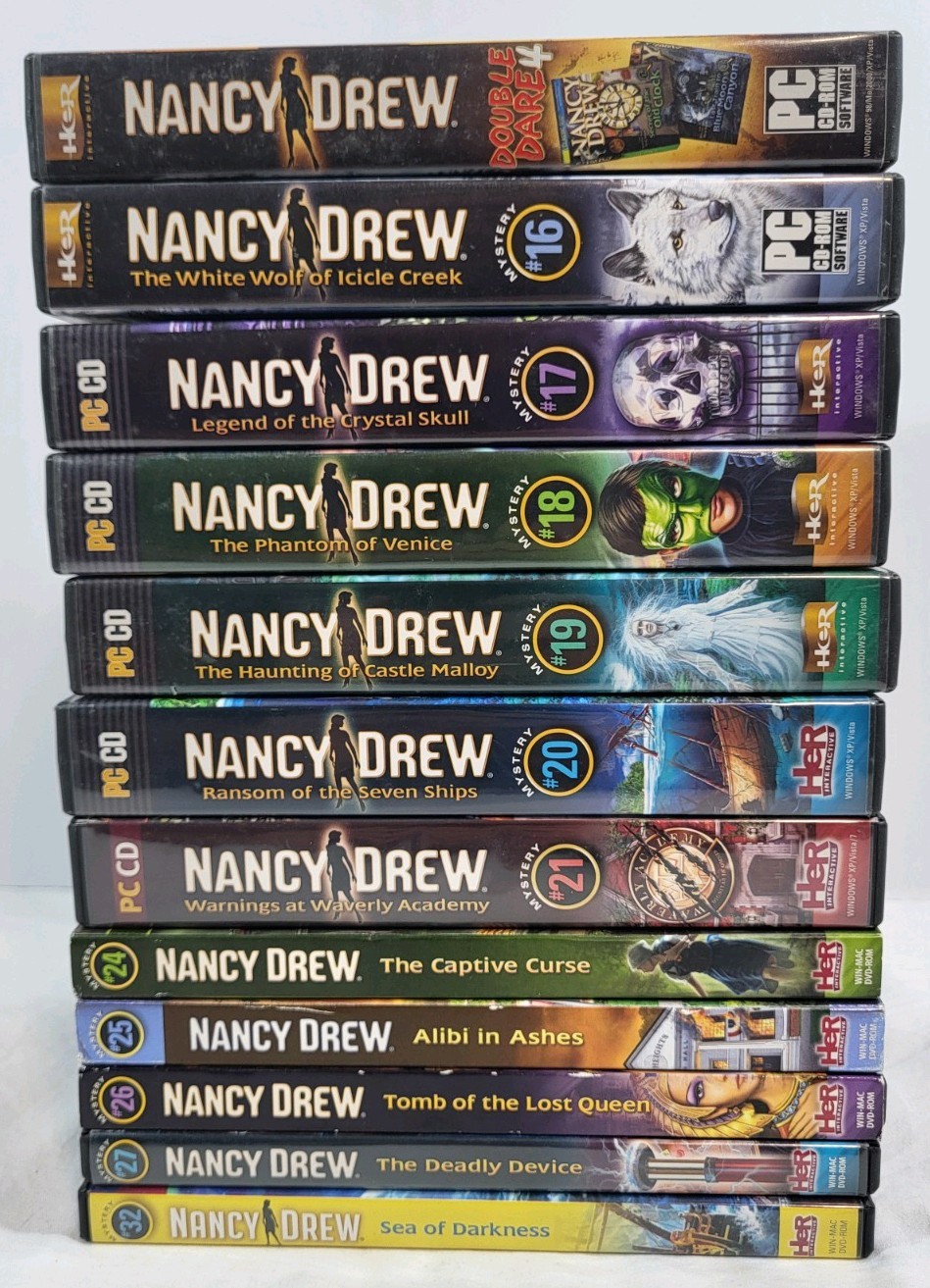 Nancy Drew Her Interactive PC Game Lot of 13 incl #20 Ransom of the Seven Ships