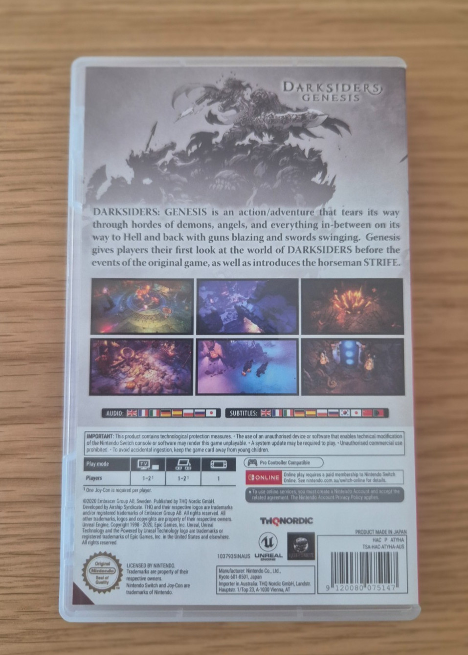 NINTENDO SWITCH DARKSIDERS GENESIS GAME RATED MA 15+ (LIKE NEW)