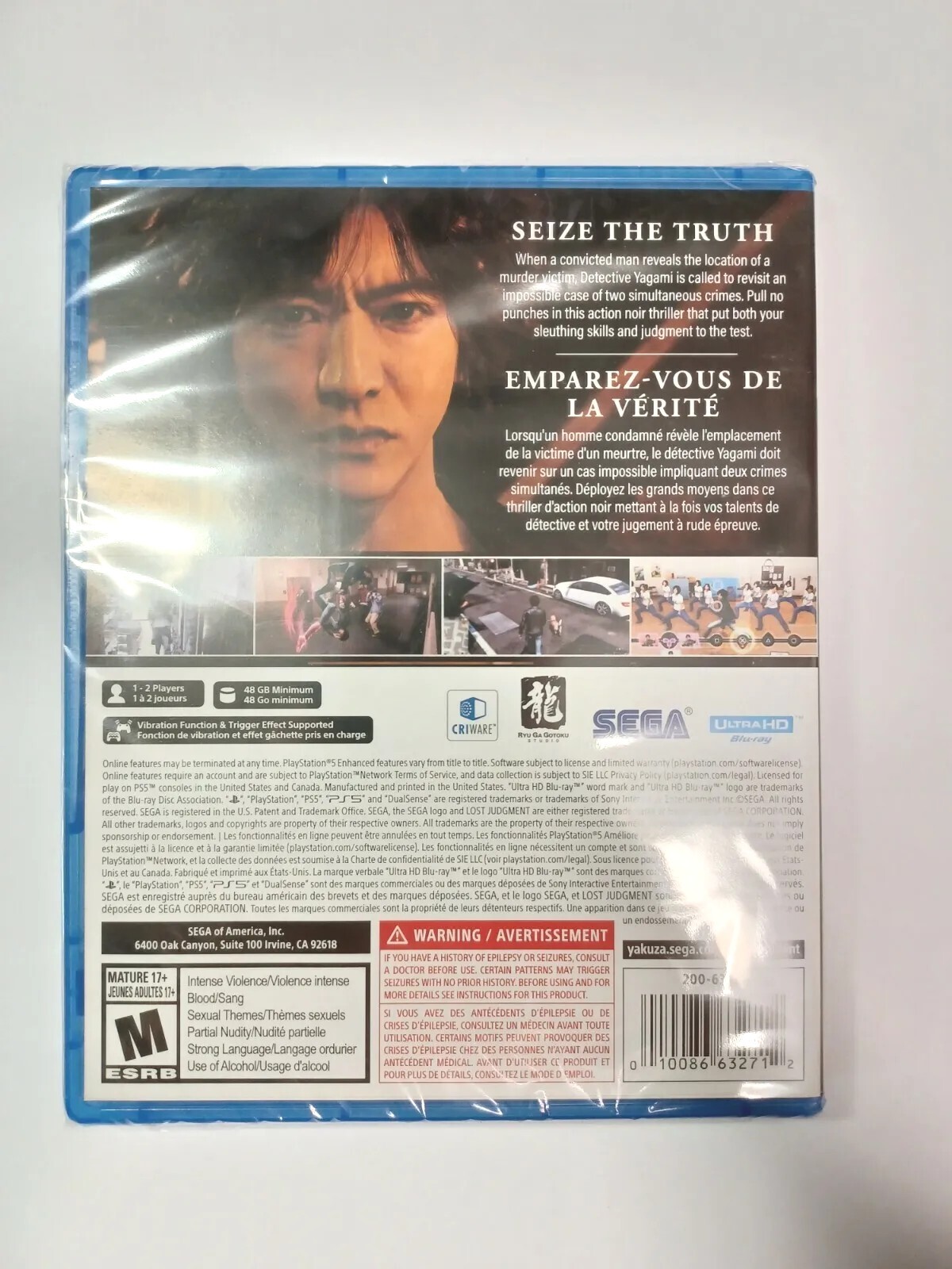 “Lost Judgment” – Sony PlayStation 5 (SEALED) “Brand New”