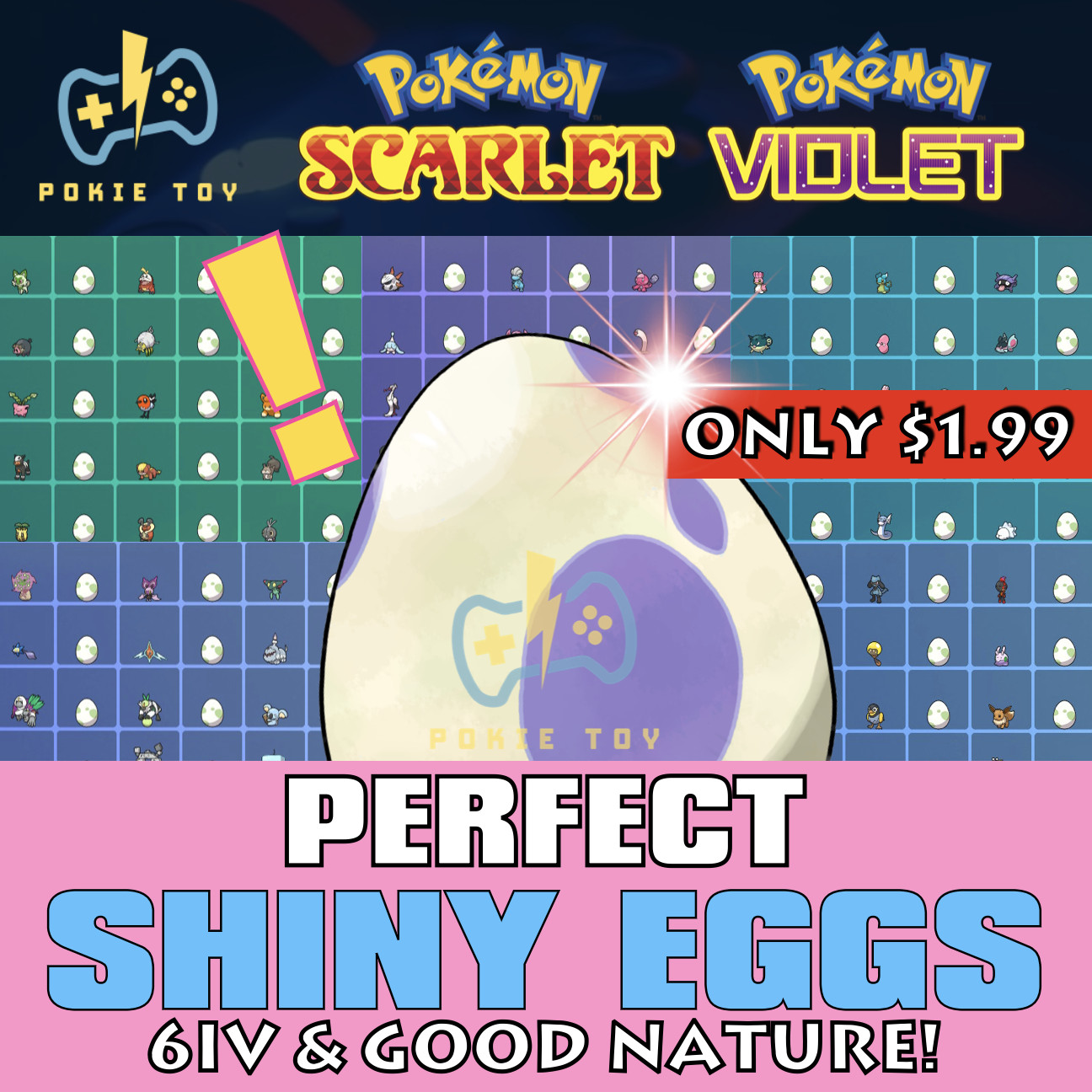 ONLY $1.99 PER EGG: ALL SHINY EGGS 6IV ✨ GOOD NATURE! POKEMON SCARLET VIOLET