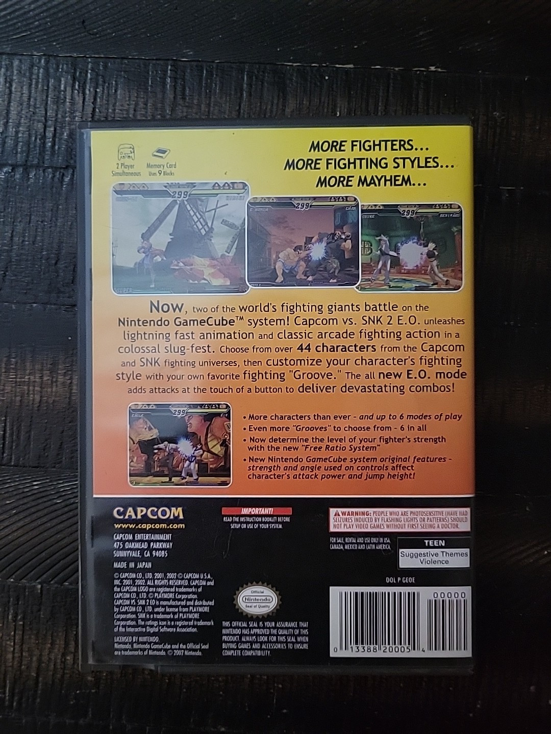 Capcom vs. SNK 2: EO (Nintendo GameCube, 2002) Tested Works